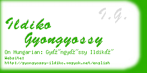 ildiko gyongyossy business card